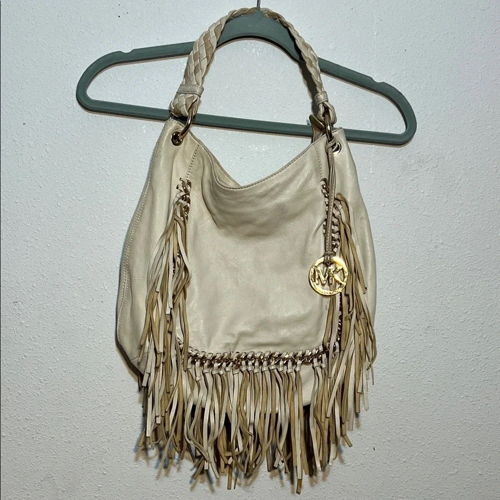 Michael Kors Vienna Fringe Leather Hobo Slouchy Purse Western Festival